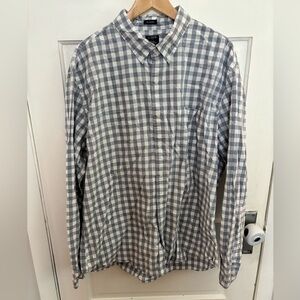 Jcrew light blue gingham button down shirt flex wash